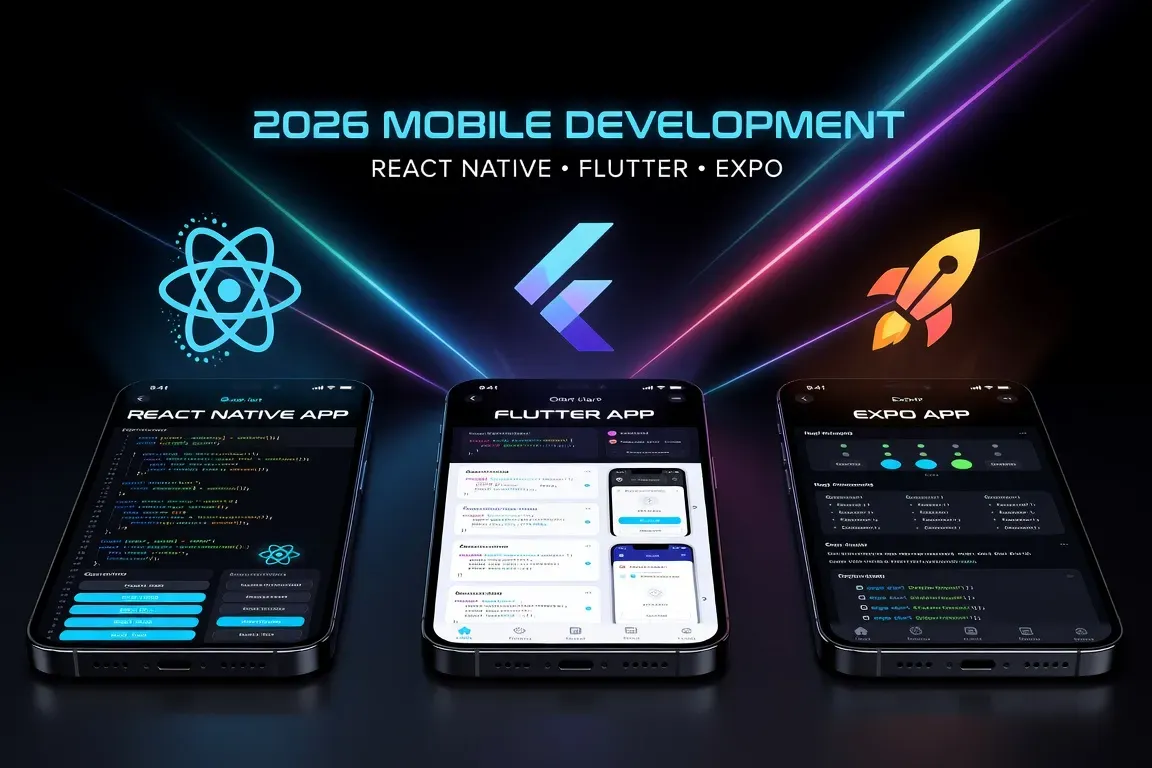 React Native vs Flutter vs Expo 2026 comparatif framework mobile